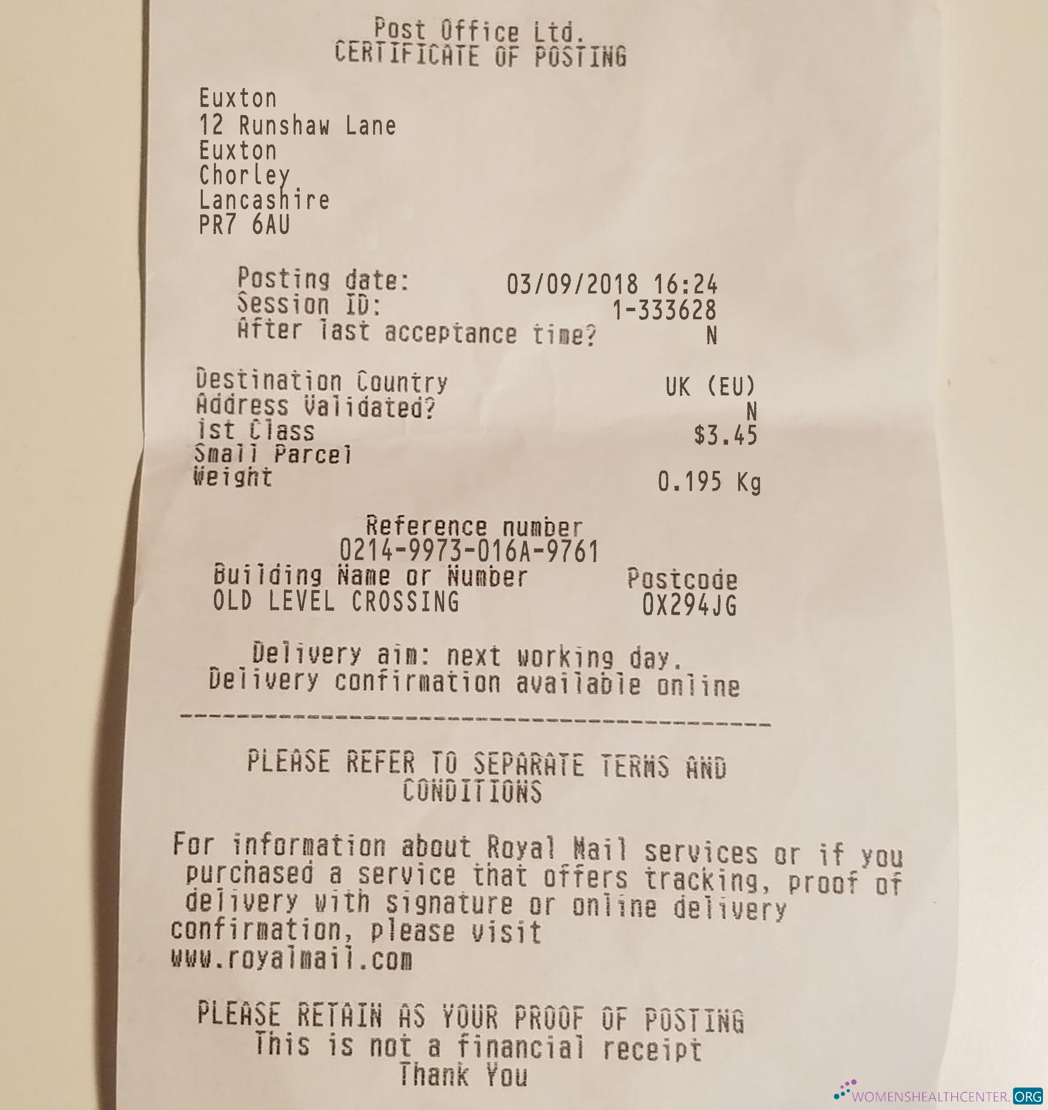 Download Post office ltd payment check Photoshop template